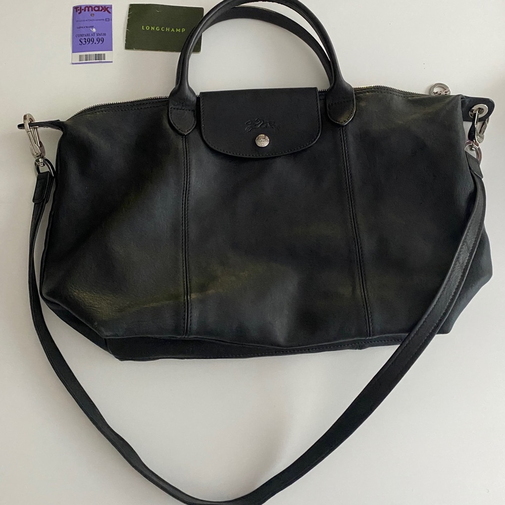 longchamp all leather tote